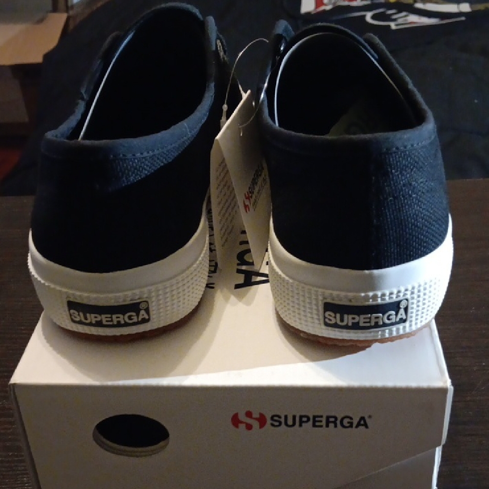 Superga 2750 Cotu Sneakers - Black and White Boys 4.5Y Girls 6 NWT BOX - Picture 5 of 8